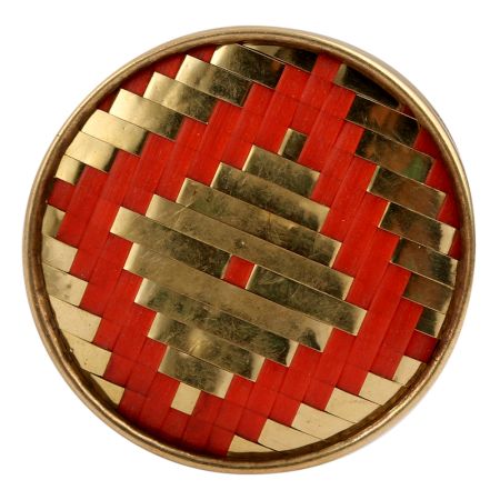 Round Orange Metal And Wooden Wine Stopper